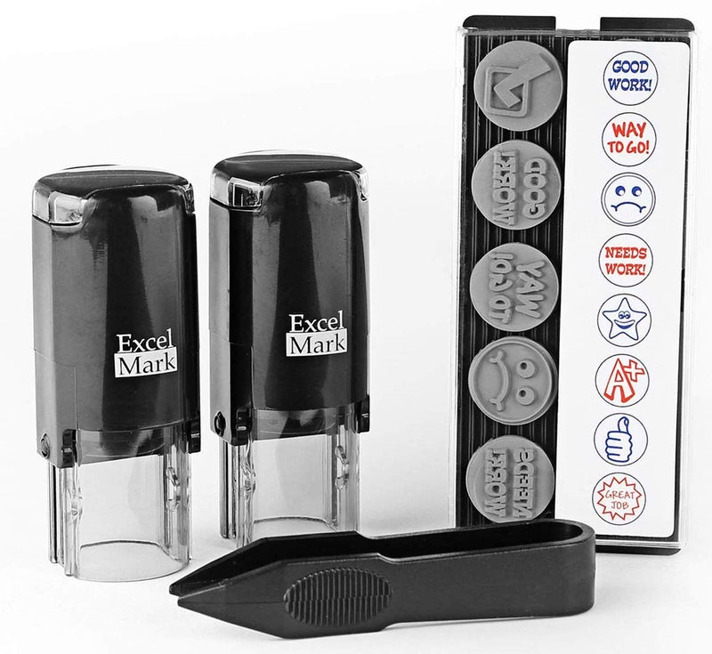 ExcelMark A17 Teacher Self-Inking Rubber Stamp Kit - Image 3